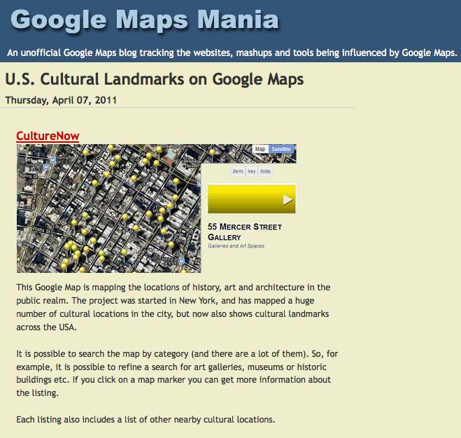 Google Maps Mania article